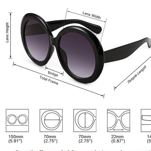 Retro oversized round sunglasses - Picture 5 of 6